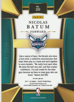 2017-18 Panini Select - Maroon Prizms #20 Nicolas Batum Back