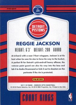2017-18 Donruss Optic - Court Kings Purple #24 Reggie Jackson Back