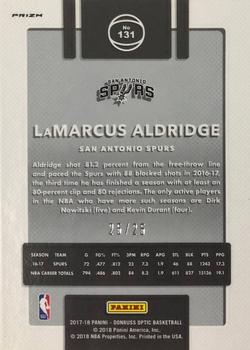 2017-18 Donruss Optic - Aqua #131 LaMarcus Aldridge Back