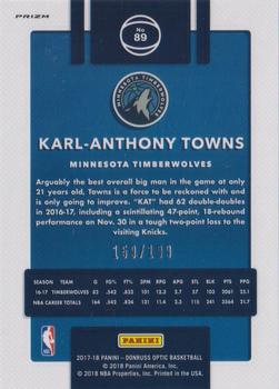 2017-18 Donruss Optic - Orange #89 Karl-Anthony Towns Back