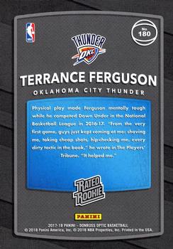 2017-18 Donruss Optic - Rated Rookie Shock #180 Terrance Ferguson Back