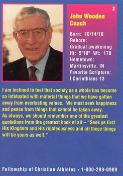 1993 Fellowship of Christian Athletes Collegiate #2 John Wooden Back