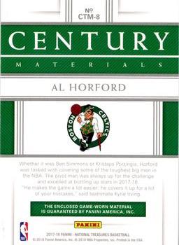 2017-18 Panini National Treasures - Century Materials #CTM-8 Al Horford Back