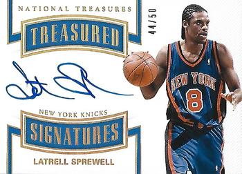 2017-18 Panini National Treasures - Treasured Signatures #TS-LSP Latrell Sprewell Front