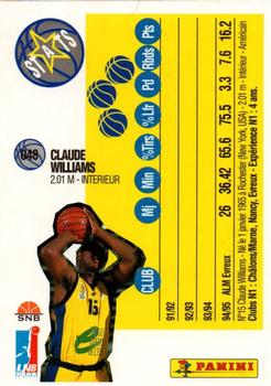 1995-96 Panini LNB (France) #48 Claude Williams Back