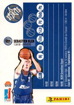 1995-96 Panini LNB (France) #51 Sebastien Klek Back