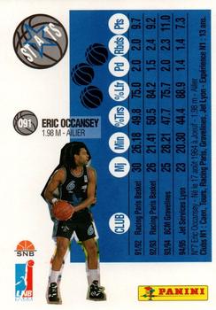 1995-96 Panini LNB (France) #91 Eric Occansey Back