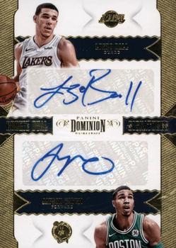 2017-18 Panini Dominion - Rookie Dual Signatures Gold #RDS-TOP3 Jayson Tatum / Lonzo Ball Front