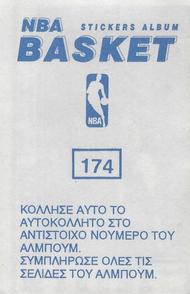 1991-92 Panini Stickers (Greek) #174 Ledell Eackles Back