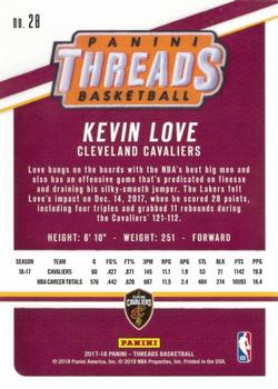 2017-18 Panini Threads #28 Kevin Love Back