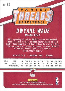 2017-18 Panini Threads #38 Dwyane Wade Back