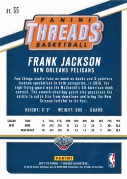 2017-18 Panini Threads #65 Frank Jackson Back