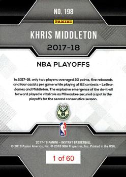 2017-18 Panini Instant NBA Playoffs #198 Khris Middleton Back