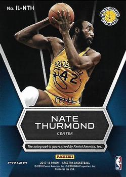 2017-18 Panini Spectra - Illustrious Legends Signatures Neon Blue #IL-NTH Nate Thurmond Back