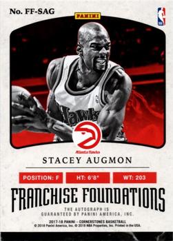 2017-18 Panini Cornerstones - Franchise Foundations Signatures Silver #FF-SAG Stacey Augmon Back
