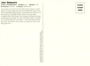 1997 Scholastic Ultimate NBA Postcards #NNO Joe Dumars Back