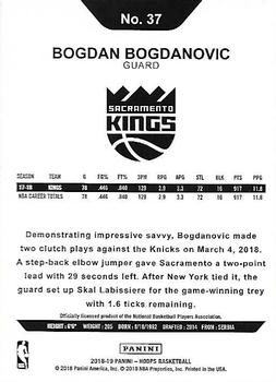 2018-19 Hoops #37 Bogdan Bogdanovic Back