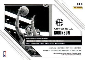 2018 Panini Contenders Draft Picks - Game Day Ticket #8 Mitchell Robinson Back