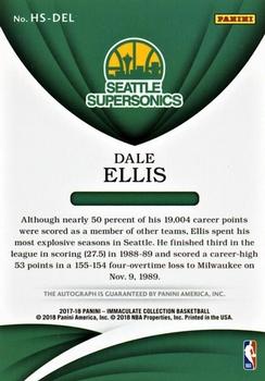2017-18 Panini Immaculate Collection - Heralded Signatures #HS-DEL Dale Ellis Back