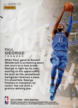 2018-19 Hoops - Get Out The Way Holo #GOW-12 Paul George Back