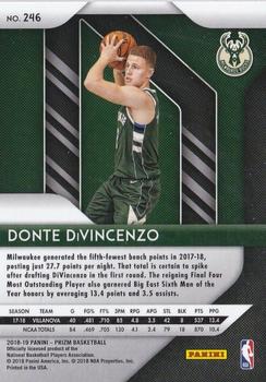 2018-19 Panini Prizm #246 Donte DiVincenzo Back