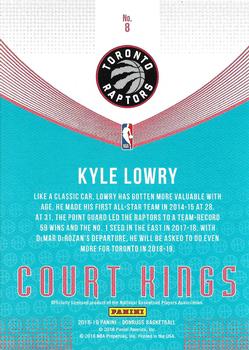 2018-19 Donruss - Court Kings Press Proof Blue #8 Kyle Lowry Back