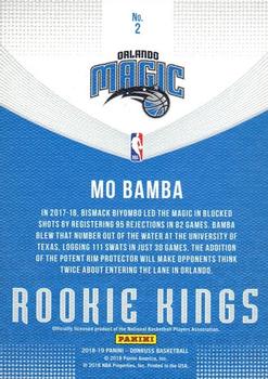 2018-19 Donruss - Rookie Kings Press Proof #2 Mo Bamba Back