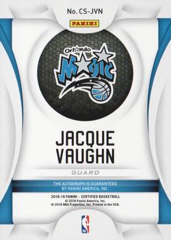 2018-19 Panini Certified - Choice Signatures #CS-JVN Jacque Vaughn Back