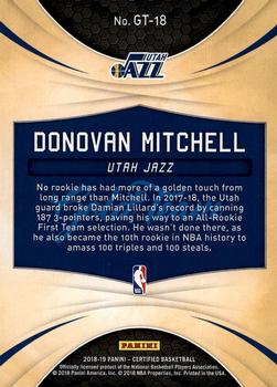 2018-19 Panini Certified - Gold Team #GT-18 Donovan Mitchell Back