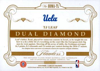 2018 Panini Flawless Collegiate - Dual Diamond Memorabilia Autographs #DDMA-TL TJ Leaf Back