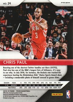 2018-19 Panini Prizm - Prizms Green #24 Chris Paul Back