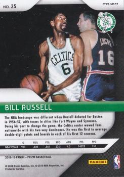 2018-19 Panini Prizm - Prizms Green #25 Bill Russell Back