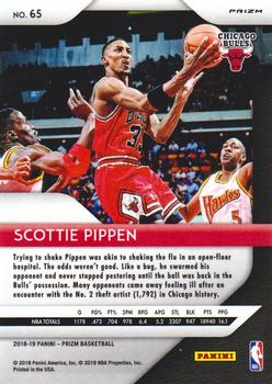 2018-19 Panini Prizm - Prizms Green #65 Scottie Pippen Back