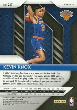 2018-19 Panini Prizm - Prizms Green #217 Kevin Knox Back