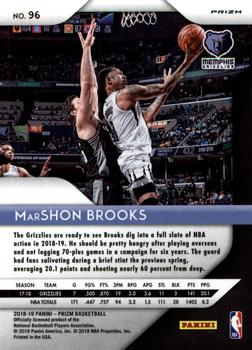 2018-19 Panini Prizm - Prizms Red Ice #96 MarShon Brooks Back