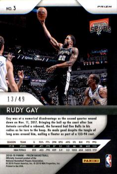 2018-19 Panini Prizm - Prizms Orange #3 Rudy Gay Back