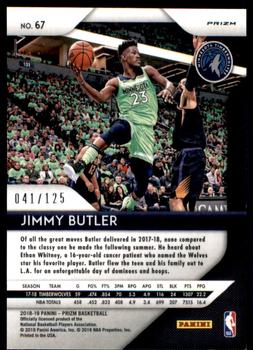 2018-19 Panini Prizm - Prizms Fast Break Red #67 Jimmy Butler Back