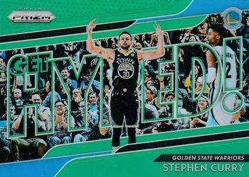 2018-19 Panini Prizm - Get Hyped! Green #2 Stephen Curry Front