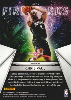 2018-19 Panini Prizm - Fireworks Fast Break #15 Chris Paul Back