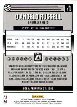 2018-19 Donruss Optic #116 D'Angelo Russell Back