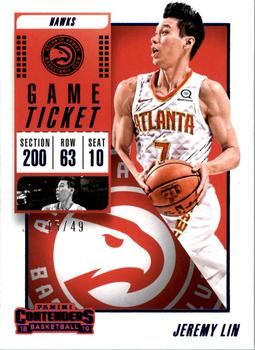 2018-19 Panini Contenders - Game Ticket Blue #2 Jeremy Lin Front