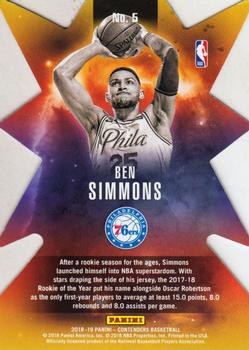 2018-19 Panini Contenders - Superstar Die Cuts Retail #5 Ben Simmons Back