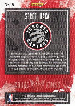 2018-19 Panini Court Kings #18 Serge Ibaka Back