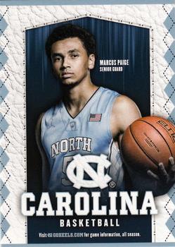 2015-16 North Carolina Tar Heels Schedules #NNO Marcus Paige Front