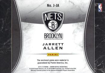 2018-19 Panini Crown Royale - Jerseys #J-JA Jarrett Allen Back