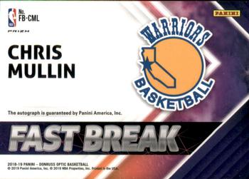 2018-19 Donruss Optic - Fast Break Signatures #FB-CML Chris Mullin Back