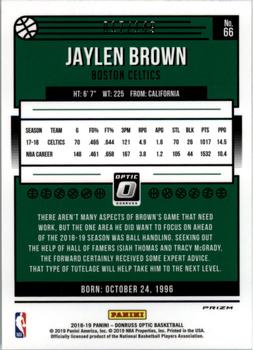 2018-19 Donruss Optic - Lime Green #66 Jaylen Brown Back