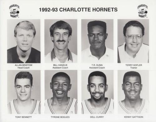 1992-93 Charlotte Hornets 8x10 #NNO Allan Bristow / Bill Hanzlik / T.R. Dunn / Terry Kofler / Tony Bennett Front