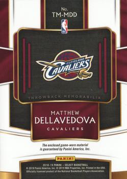 2018-19 Panini Select - Throwback Memorabilia #TM-MDD Matthew Dellavedova Back