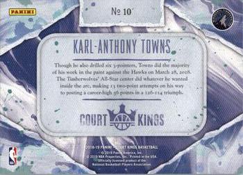 2018-19 Panini Court Kings - Points in the Paint #10 Karl-Anthony Towns Back